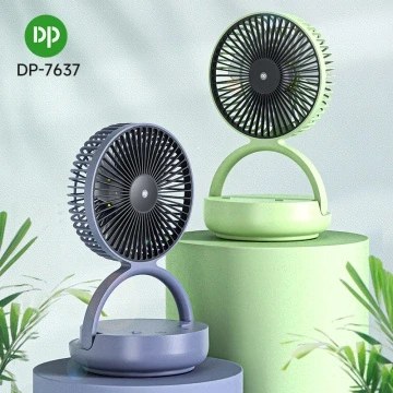 پنکه رومیزی شارژی 14 وات، چرخشی و چراغ دار DP-7637